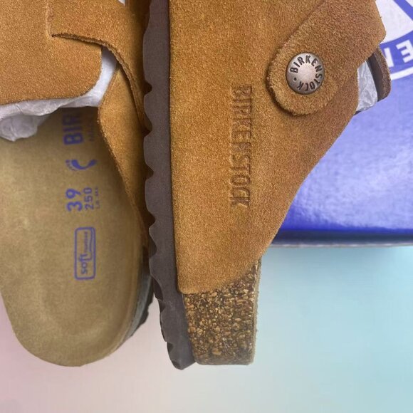 Birkenstock Boston Soft Footbed Sandals: Adjustable Suede Comfort (Narrow Fit) - Picture 4 of 5